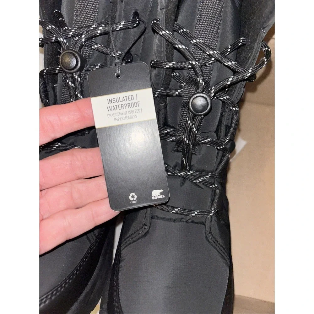 New $140 Sorel Women's 7 Black Whitney III Waterproof Boots